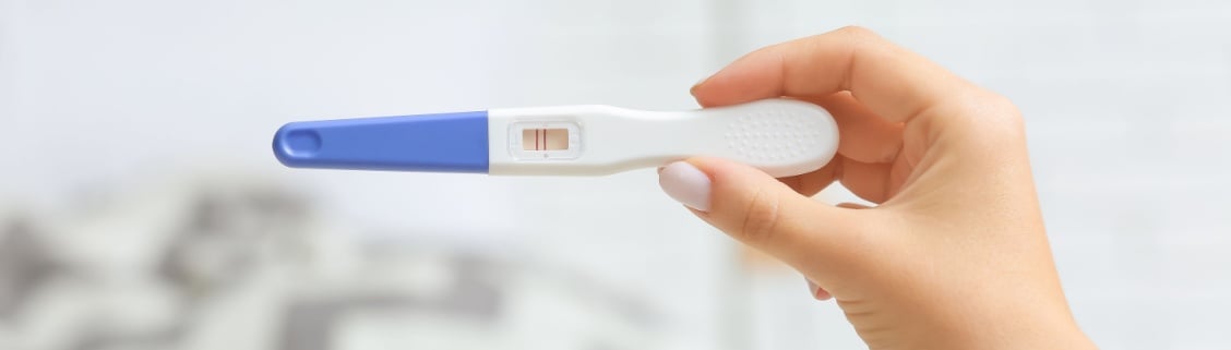 Teste de gravidez com resultado positivo