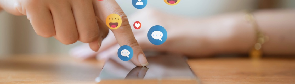 Likes, reações e comentários em redes sociais